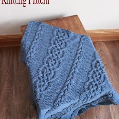 Knitting Pattern baby cable afghan blanket #328