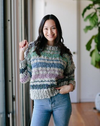 Saturday Sweater in Knit Collage Spun Cloud - Downloadable PDF