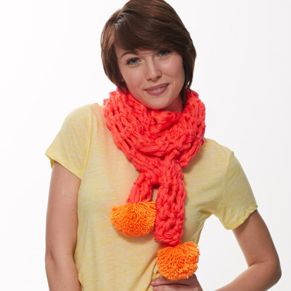 Neon Finger Crochet Scarf in Caron Simply Soft - Downloadable PDF