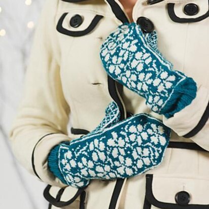 Frosted Snowblossom Mittens - knitting pattern