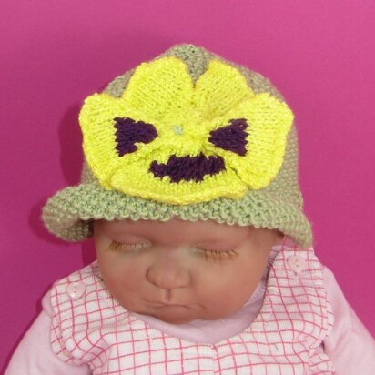 Baby Pansy Flower Summer hat