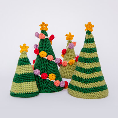 Tis the Season Christmas Trees - Free Christmas Decorations Crochet Pattern in Paintbox Yarns Cotton DK