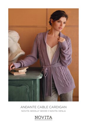 Andante Cable Cardigan in Novita WoollyWood - Downloadable PDF