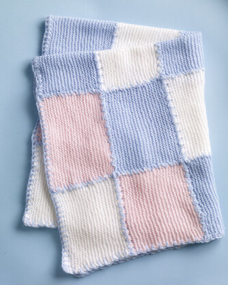 Faux Patchwork Baby Blanket in Lion Brand Babysoft - 10126AD