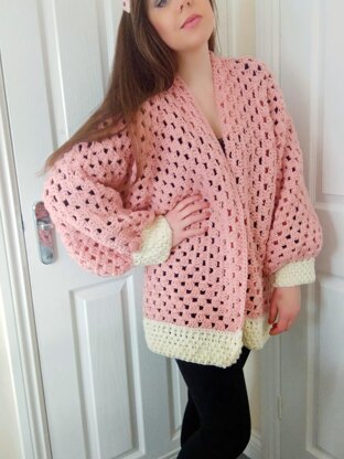 Crochet Pink Hexagon Cardigan Pattern