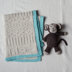 Gansey Style Baby Blanket & Monkey - in Debbie Bliss Cashmerino Aran & Baby Cashmerino