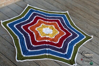 Classic Cable Rainbow Star Afghan