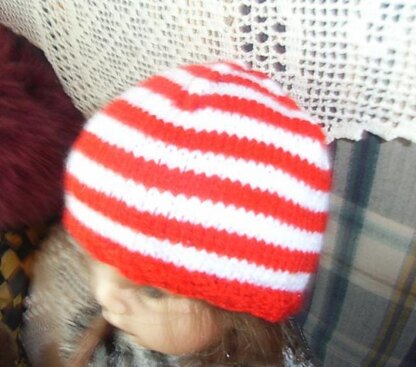 Stripey kids beanie