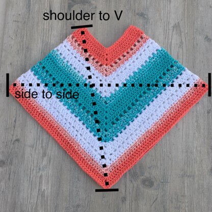 Colorful Boho Poncho for Kids Crochet Pattern