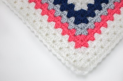 Modern Preppy Infinity Granny Square Crochet Blanket