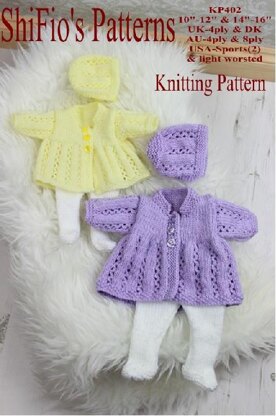Knitting pattern dolls lulu set UK & USA terms #402