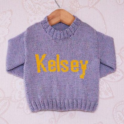 Intarsia - Kelsey Moniker Chart - Childrens Sweater