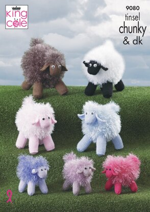 Tinsel Sheep in King Cole Tinsel Chunky And Dolly Mix DK - 9080pdf - Downloadable PDF