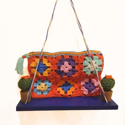 Orange Clutch with Granny squares