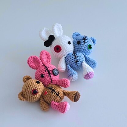 Two headed Halloween bunny and bear