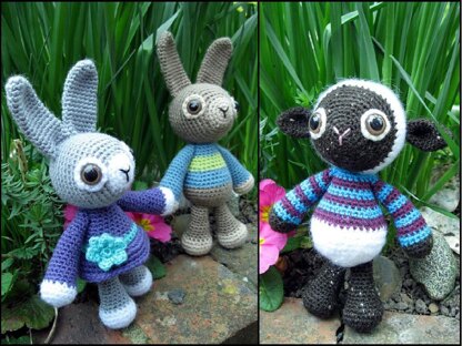 Rabbit and Lamb Woolly Jumpers Amigurumi