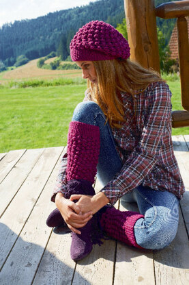 Hats with Bramble pattern in Schachenmayr Universa - S6896B - Downloadable PDF