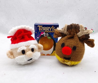 Chocolate Orange Sack Gift Bags - Santa & Reindeer