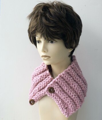 Buttoned Ribbed Cowl