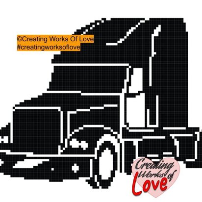 Semi Truck Stitch Graph 93x90