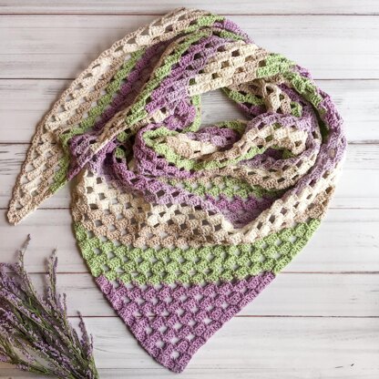 Lavender Garden C2C Scarf