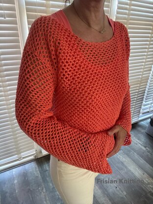Fishnet shirt Peach