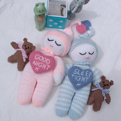 Loveheart Sleepytime Pals - knitting pattern