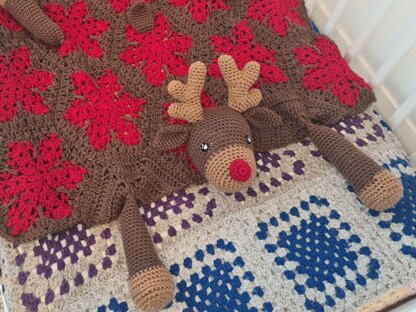 3in1 Festive Reindeer Baby Blanket