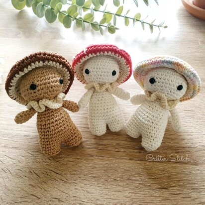 Quinn the little mushroom - critter stitch crochet pattern / amigurumi