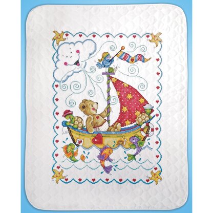 Tobin Stamped Quilt 34in x 43in Sail Away Cross Stitch Kit