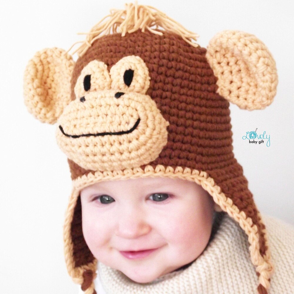 Crochet best sale monkey hat