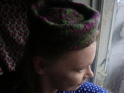 Delia felted pillbox hat