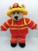 Fireman Teddy Bear Toy Knitting Pattern LH019