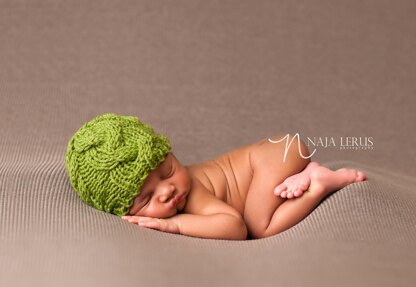 Cabled Baby Hat, Cabled Newborn Hat