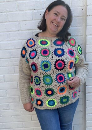 Sunburst Granny Squares Sweater