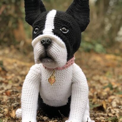 French Bulldog crochet toy