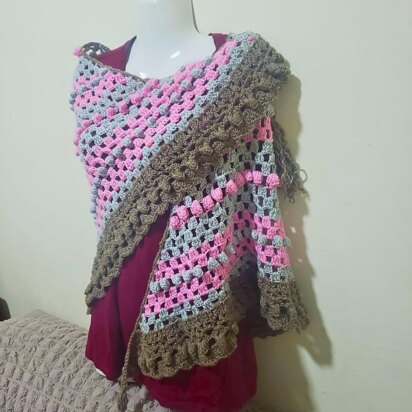 Triangular Popcorn Shawl