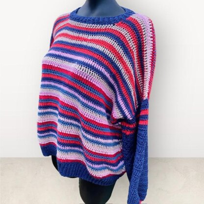 Stripy crochet jumper