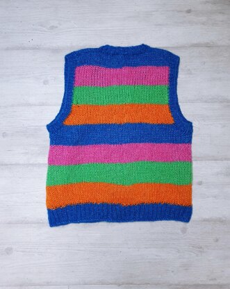 Bright Stripe Knit Waistcoat
