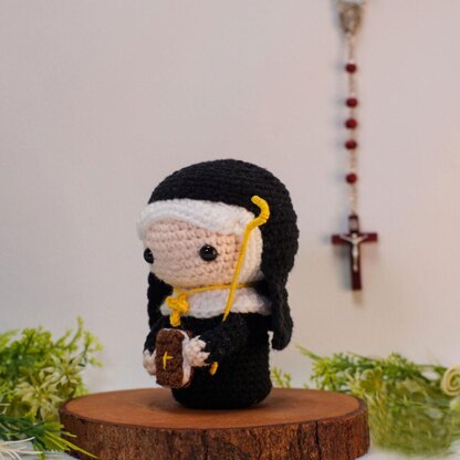 Saint Scholastica Nun Crochet Doll amigurumi