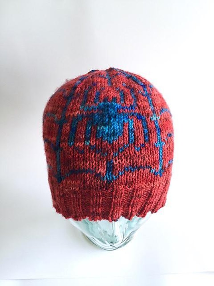 Spiderman reversible beanie Knitting pattern by Lara LoveCrafts