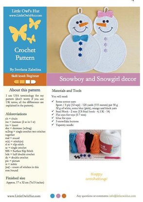 Snowman Potholder