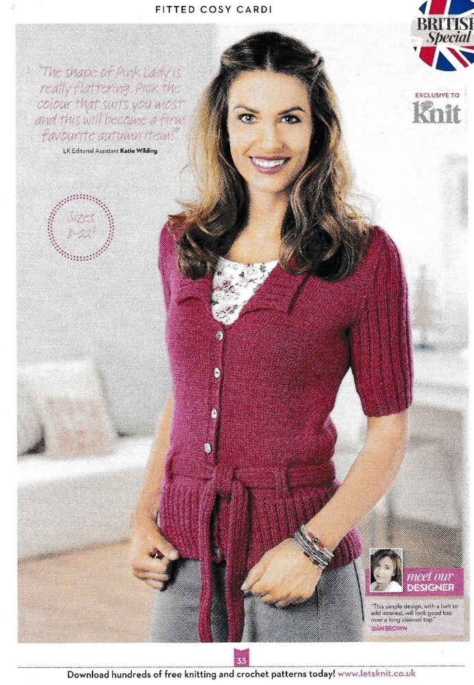 Cardigan Knitting Pattern Ladies Belted Cardigan #33 Belted