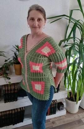 Crochet elegant sweater for spring