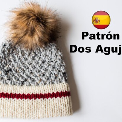 The Sock Monkey Alpes Beanie - SPANISH PATTERN - knitting pattern