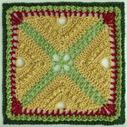 Bee Hives and Clover Afghan Block