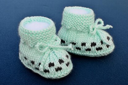 Two Colors Checks Baby Booties