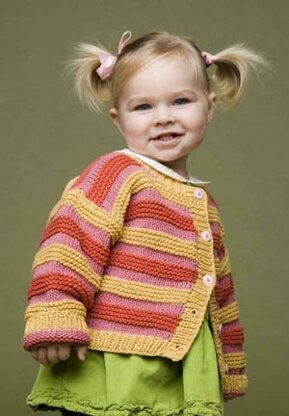 Striped Cardi in Lion Brand Cotton-Ease - 60448