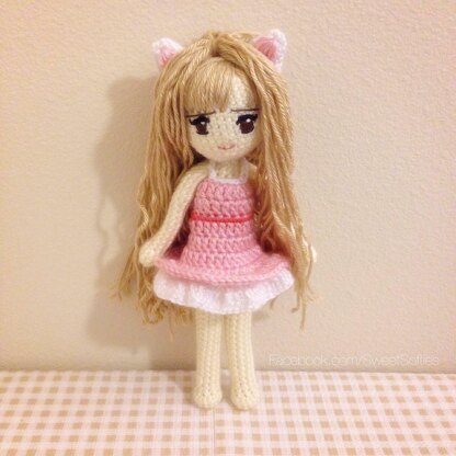 Cat Girl Doll Base Anime Female Human Figure Crochet pattern by Sweet Softies LoveCrafts