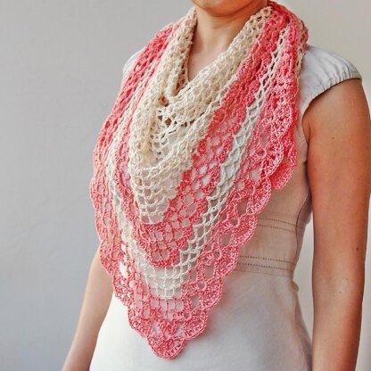 Spring Blossom lace triangle shawl wrap